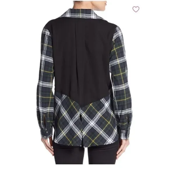 Sam Edelman Split Chiffon-Back Shirt - Picture 3 of 16